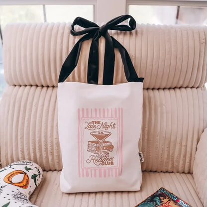 Late Night Reader Bow Tote Bag - Bags