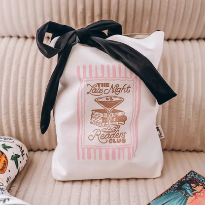 Late Night Reader Bow Tote Bag - Bags