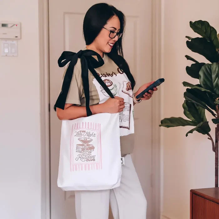 Late Night Reader Bow Tote Bag - Bags