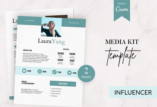 Ladystrategist Laura Yang Media Kit Canva Template for Influencers instagram canva templates social media templates etsy free canva templates