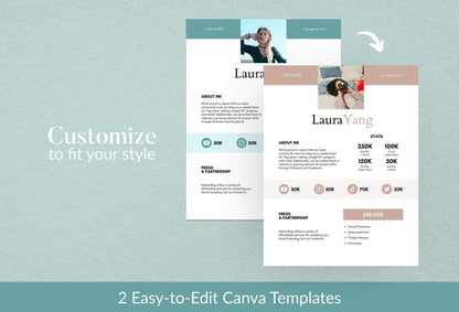 Ladystrategist Laura Media Kit Canva Template for Influencers instagram canva templates social media templates etsy free canva templates