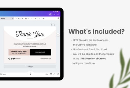 Ladystrategist Laura Printable Thank You Card Packaging Insert Note Canva Template instagram canva templates social media templates etsy free canva templates