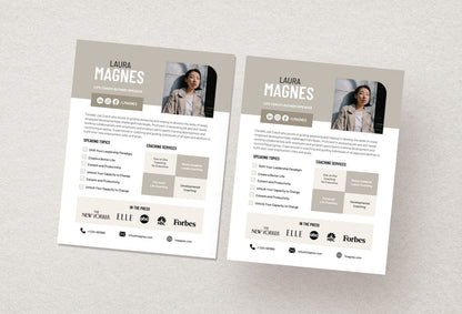 Ladystrategist Laura Speaker One-Sheet Canva Template instagram canva templates social media templates etsy free canva templates