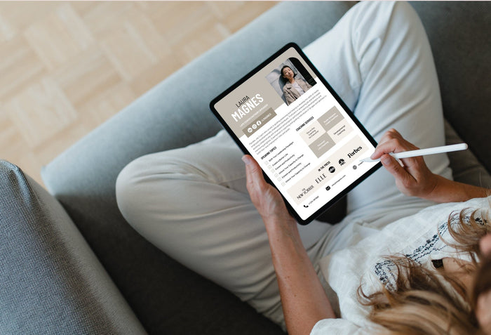 Ladystrategist Laura Speaker One-Sheet Canva Template instagram canva templates social media templates etsy free canva templates