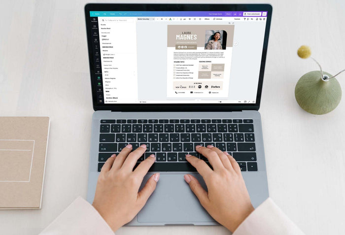 Ladystrategist Laura Speaker One-Sheet Canva Template instagram canva templates social media templates etsy free canva templates