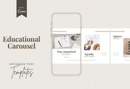 Ladystrategist Leah Educational 6-Page Carousel Canva Template instagram canva templates social media templates etsy free canva templates