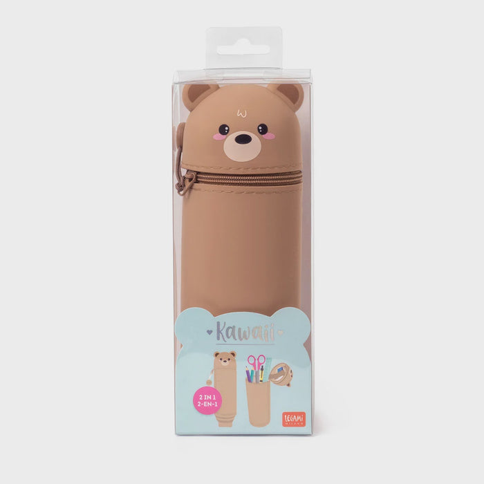 Legami 2 in 1 Soft Silicone Pencil Case - Teddy Bear (new)