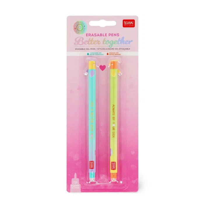 Legami Set Of 2 Erasable Gel Pens - Better Together