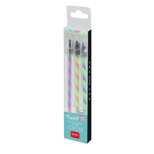 Legami Twist - Set of 3 Multicoloured Gel Pens