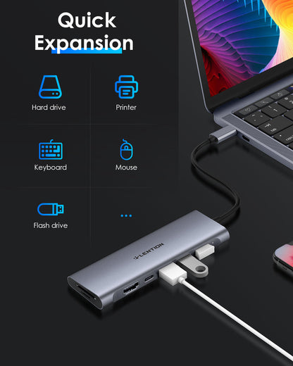 USB-C hub with external monitor setup