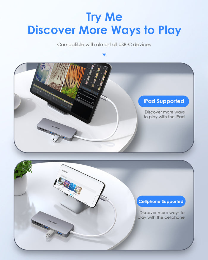 LENTION USB-C multiport hub for laptop