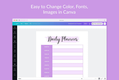 Ladystrategist Lenurple Daily Planner Printable and Editable Canva Template instagram canva templates social media templates etsy free canva templates
