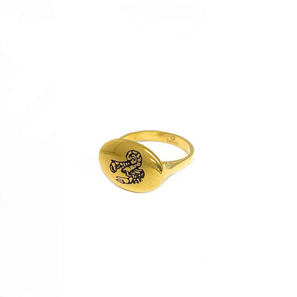 Lesunja Zodiac Steel Scorpio Yellow Gold Plated Ring