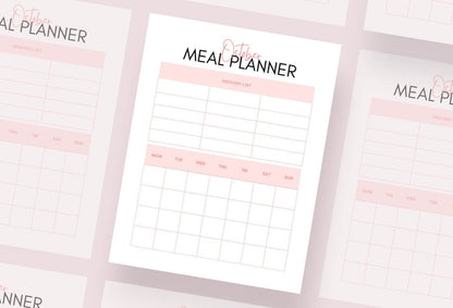 Ladystrategist Light Salmon Monthly Meal Plan Calendar Printable and Editable Canva Template instagram canva templates social media templates etsy free canva templates