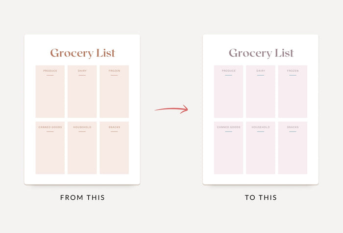 Ladystrategist Linen Grocery List Printable and Editable Canva Template instagram canva templates social media templates etsy free canva templates