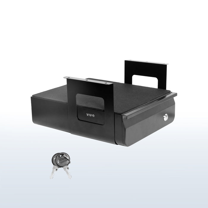 Secure Under Desk Mounted Pull-Out Drawer with Lock and Keys
