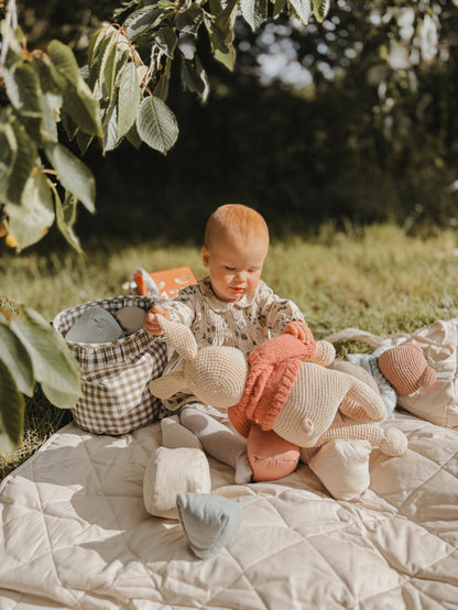 Mabel & Fox - Gingham Ruffle Basket - Beige - Mabel & Fox