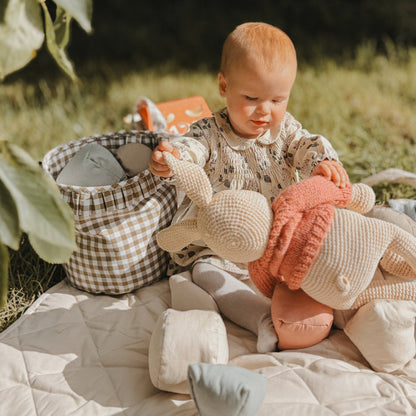 Mabel & Fox - Gingham Ruffle Basket - Olive Green - Mabel & Fox