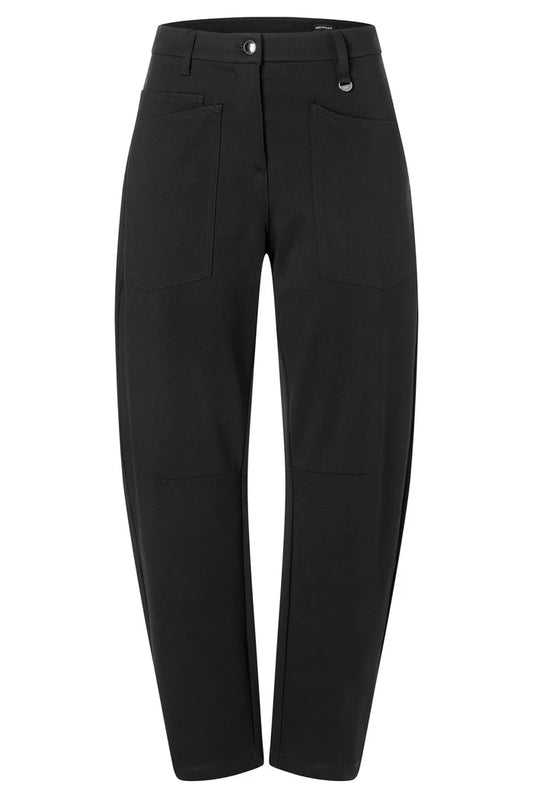 Mac black baggy smart jersey trousers with barrel leg – Dotique