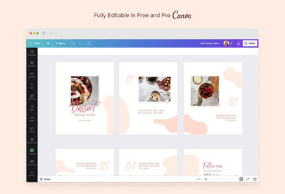 Ladystrategist Madison Food and Nutrition 6-Page Carousel Canva Template instagram canva templates social media templates etsy free canva templates