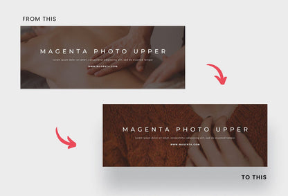 Ladystrategist Magenta Photo Upper Facebook Cover for Photographers Editable Canva Template instagram canva templates social media templates etsy free canva templates