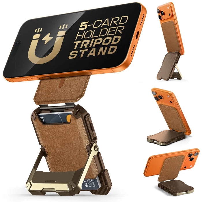 MagFlip Magnetic Wallet with Stand-Brown