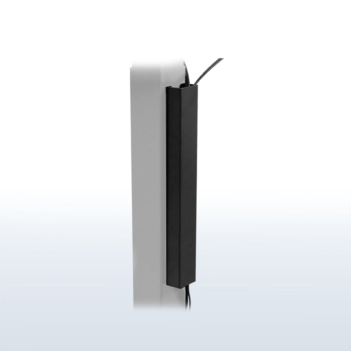 Black magnetic cable management strip.