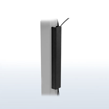 Black magnetic cable management strip.