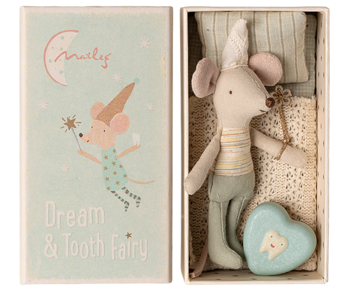 Maileg – Tooth Fairy Mouse in Matchbox - Little Brother - Mabel & Fox