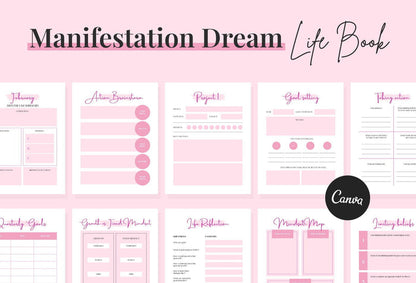 Ladystrategist Manifestation Dream Life Book Canva Template Printable and Editable instagram canva templates social media templates etsy free canva templates