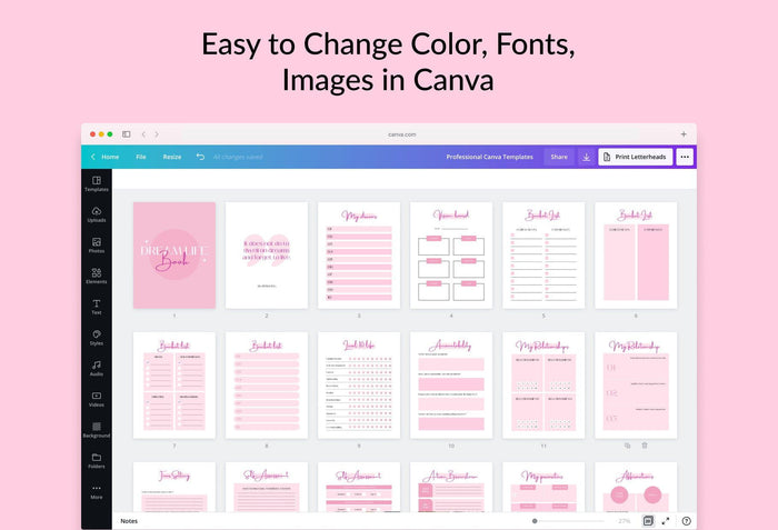 Ladystrategist Manifestation Dream Life Book Canva Template Printable and Editable instagram canva templates social media templates etsy free canva templates