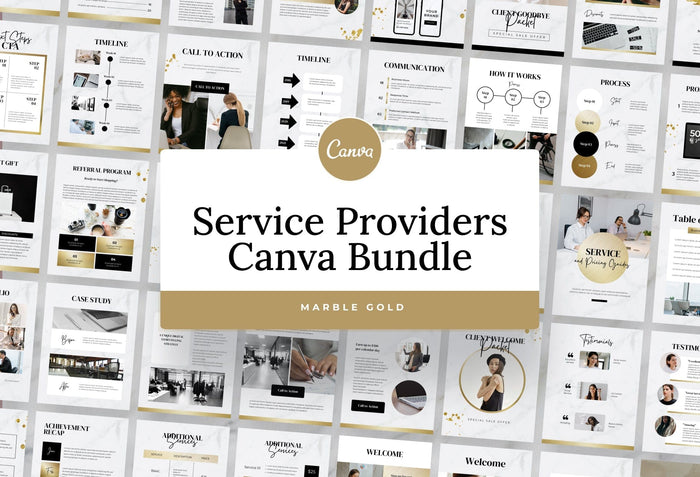 Ladystrategist Marble Gold Service Providers Bundle instagram canva templates social media templates etsy free canva templates