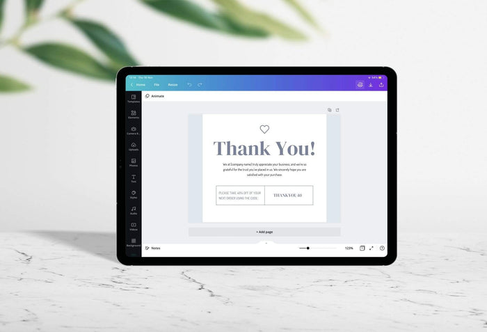 Ladystrategist Marcela Printable Thank You Card Packaging Insert Note Canva Template instagram canva templates social media templates etsy free canva templates