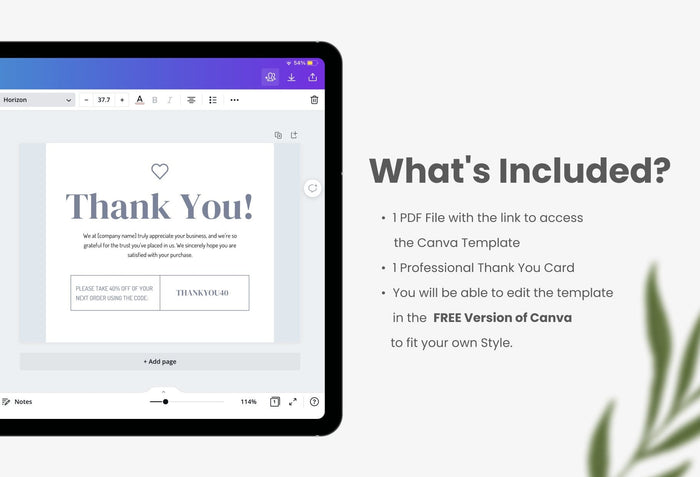 Ladystrategist Marcela Printable Thank You Card Packaging Insert Note Canva Template instagram canva templates social media templates etsy free canva templates