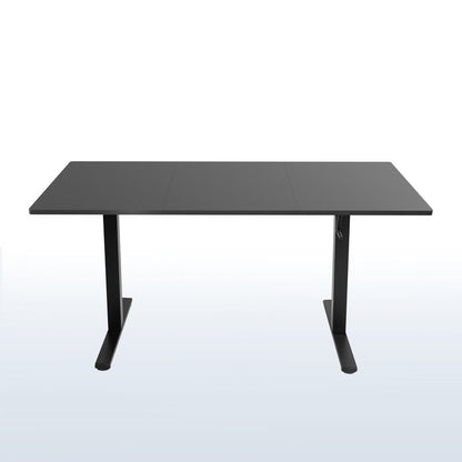 Extra large black, manual, height adjustable, desk with side crank handle.