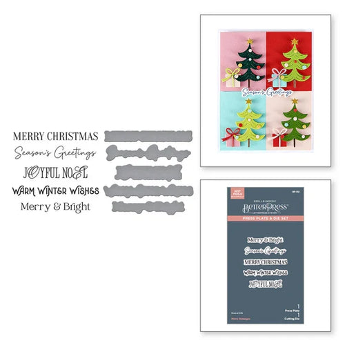 Merry Message betterpress plate by Spellbinders