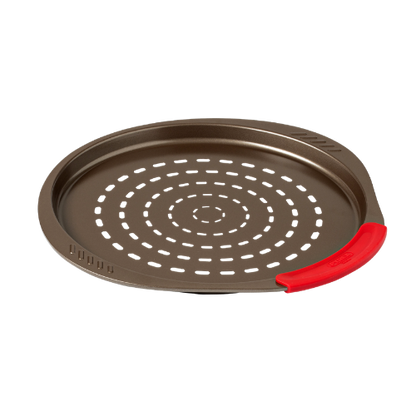 Metal pizza tray with silicone handle - asimetriA