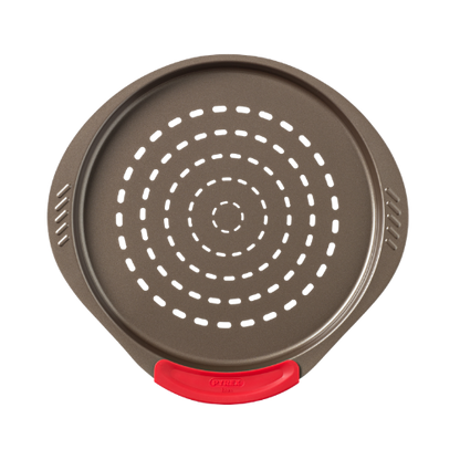Metal pizza tray with silicone handle - asimetriA