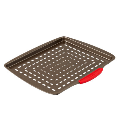 Metal pizza tray with silicone handle - asimetriA