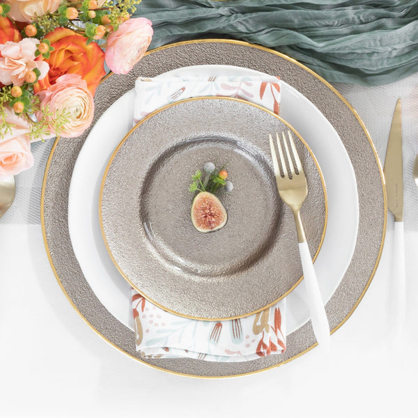 Metallic Glass Salad Plate - Set of 4