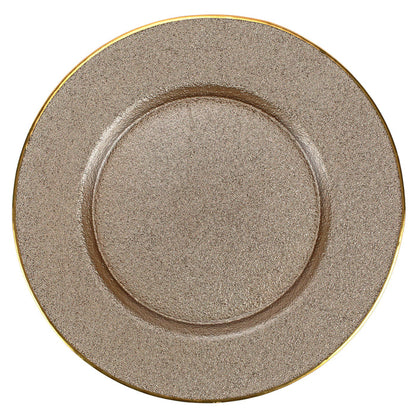 Metallic Glass Service Plate/Charger - Set of 4
