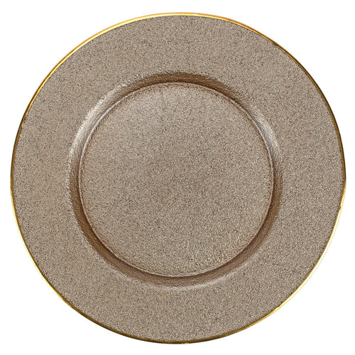 Metallic Glass Service Plate/Charger - Set of 4