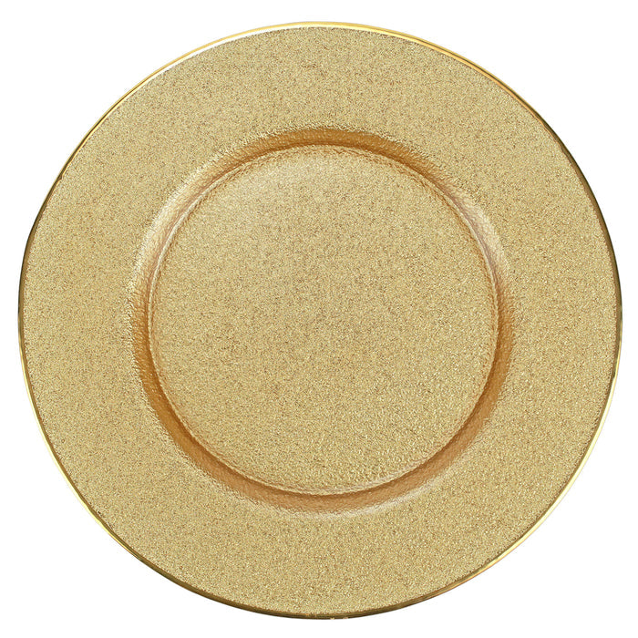 Metallic Glass Service Plate/Charger - Set of 4