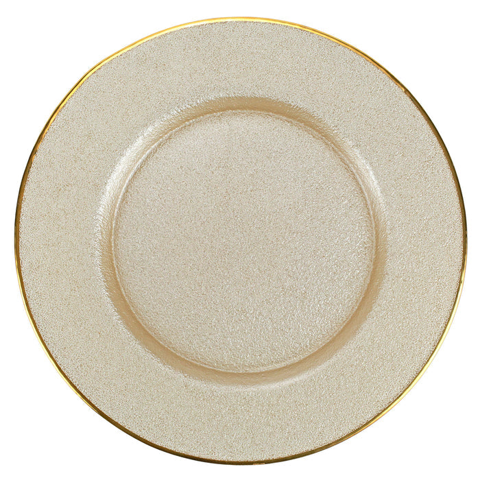 Metallic Glass Service Plate/Charger - Set of 4