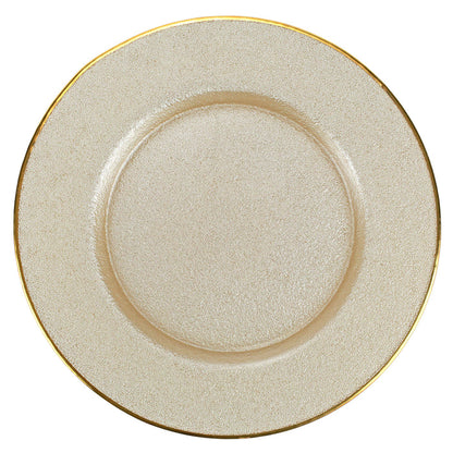 Metallic Glass Service Plate/Charger - Set of 4