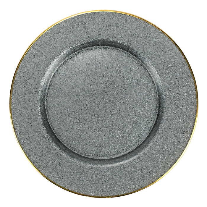 Metallic Glass Service Plate/Charger - Set of 4