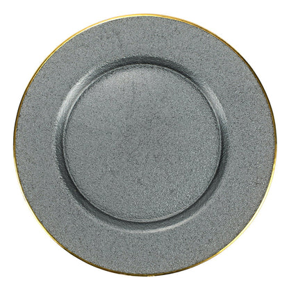 Metallic Glass Service Plate/Charger - Set of 4