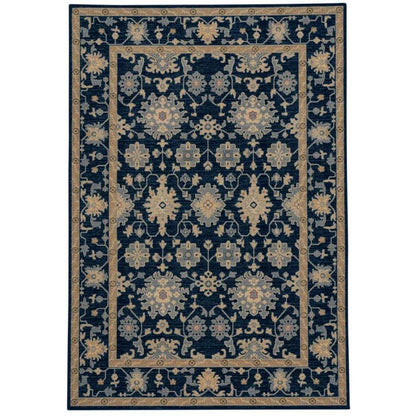 Metropolis-Ushak Navy Machine Woven Rug Rectangle image