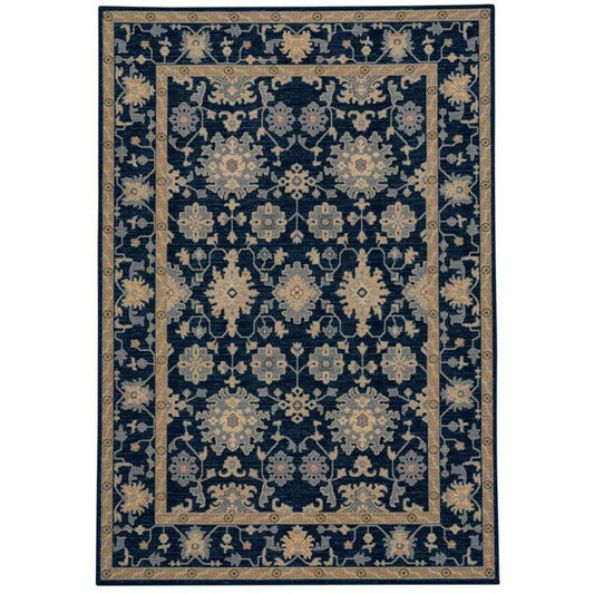 Metropolis-Ushak Navy Machine Woven Rug Rectangle image