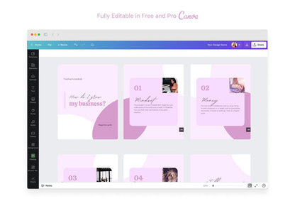 Ladystrategist Mia Coaching 6-Page Carousel Canva Template instagram canva templates social media templates etsy free canva templates